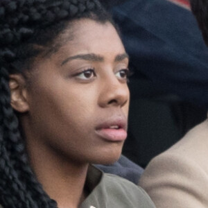 Sheryfa Luna et guest dans les tribunes lors du match de ligue 1 "PSG - Angers (2-0)" au Parc des Princes. Paris, le 14 mars 2018.