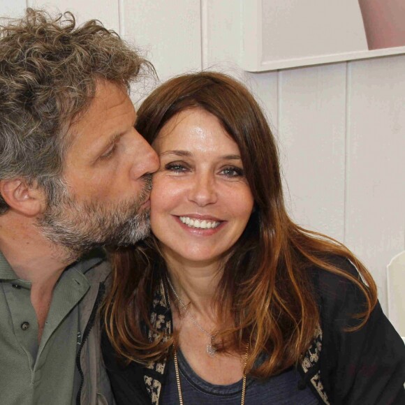 Stéphane Guillon et sa femme Muriel Cousin à Roland Garros en 2012 