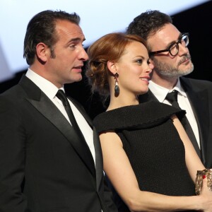Jean Dujardin, Bérénice Bejo et Michel Hazanavicius aux César 2012.