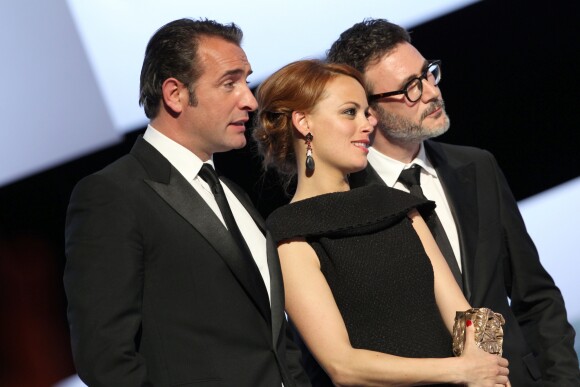 Jean Dujardin, Bérénice Bejo et Michel Hazanavicius aux César 2012.