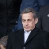 Nicolas Sarkozy dans les tribunes lors du match de ligue 1 "PSG - Angers (2-0)" au Parc des Princes. Paris, le 14 mars 2018.
