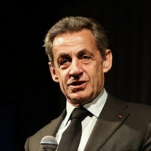 Semi-exclusif - Nicolas Sarkozy - Vente aux enchères au profit de la campagne "Guérir le cancer de l'enfant" au Pavillon Ledoyen à Paris le 13 février 2018. L'intégralité des dons effectués à l'occasion de cette soirée ira au profit de la campagne "Guérir le cancer de l'enfant au 21ème siècle de la Fondation Gustave Roussy". F. Lemos, le père du petit Noé décédé il y a quatre ans d'un cancer du cerveau, avait fait afficher le visage de son fils sur la Tour Montparnasse pour tout le mois de septembre. Depuis, son combat est devenu cette grande campagne dont N. Sarkozy est le parrain cette année. © Cyril Moreau/Bestimage