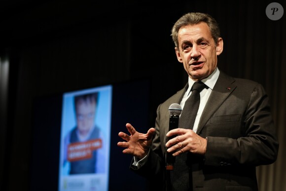 Semi-exclusif - Nicolas Sarkozy - Vente aux enchères au profit de la campagne "Guérir le cancer de l'enfant" au Pavillon Ledoyen à Paris le 13 février 2018. L'intégralité des dons effectués à l'occasion de cette soirée ira au profit de la campagne "Guérir le cancer de l'enfant au 21ème siècle de la Fondation Gustave Roussy". F. Lemos, le père du petit Noé décédé il y a quatre ans d'un cancer du cerveau, avait fait afficher le visage de son fils sur la Tour Montparnasse pour tout le mois de septembre. Depuis, son combat est devenu cette grande campagne dont N. Sarkozy est le parrain cette année. © Cyril Moreau/Bestimage