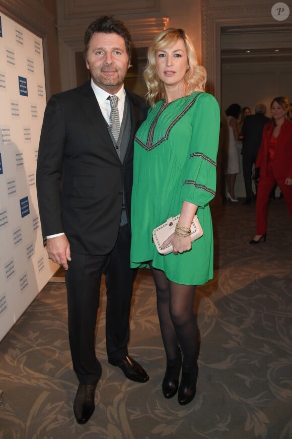 Philippe Lellouche et sa compagne Vanessa Boisjean - Soirée de Gala de bienfaisance de La Fondation pour la Recherche en Physiologie à l'hôtel George V à Paris le 19 mars 2018. Lors de cet évènement, les Stéthos d'Or ont récompensé pour la deuxième fois les personnalités qui entreprennent de communiquer de la joie de vivre et du bien-être au public. © Coadic Guirec/Bestimage