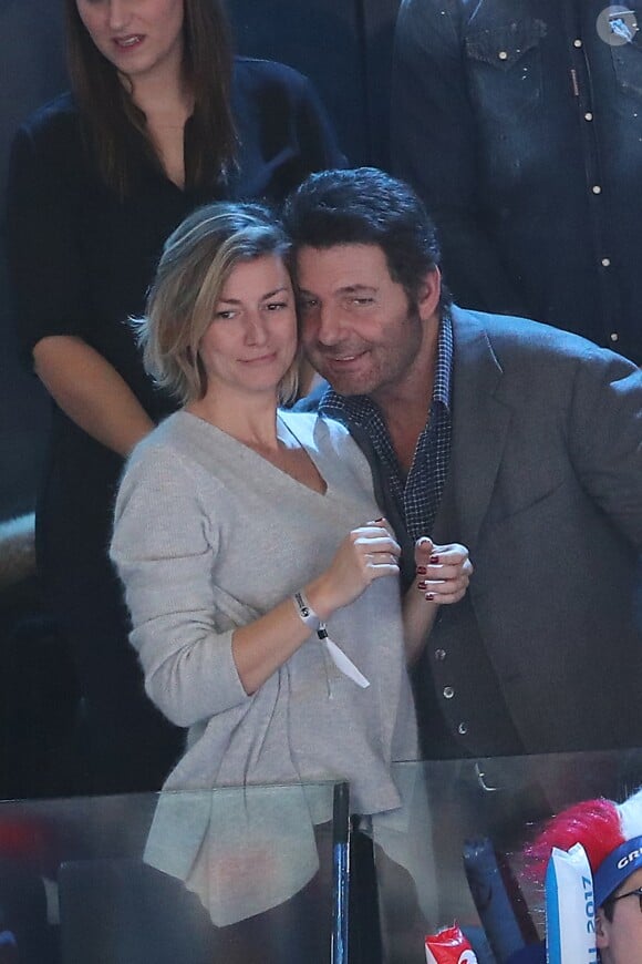 Philippe Lellouche et sa compagne Vanessa Boisjean lors du match de finale du mondial de handball, France - Norvège à l'AccorHotels Arena à Paris, France, le 29 janvier 2017. La France remporte le match 33-26. L'équipe de France décroche son 6ème titre mondial. © Cyril Moreau/Bestimage  (Voir vendeur pour info) (No Web No Blog pour la Belgique et la Suisse) Philippe Lellouche and girlfriend Vanessa Boisjean attending the 25th IHF Men's World Championship 2017 Final between France and Norway at Accorhotels Arena in Paris, France on January 29, 2017. France won 33-26 and the sixth handball world title.29/01/2017 - Paris