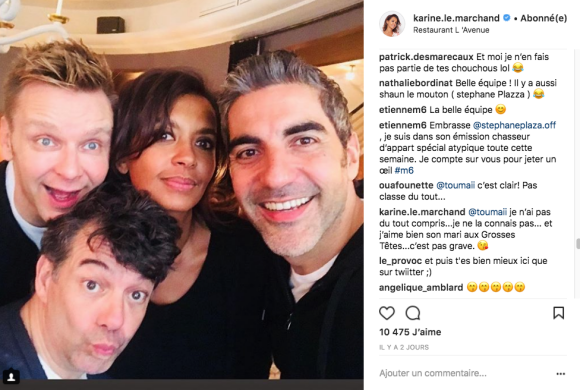 Karine Le Marchand répond à la polémique avec Lola Marois sur Instagram. Le 21 mars 2018.