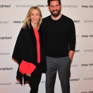 Emily Blunt et son mari John Krasinski à l'avant-première de 'Final Portrait' au musée Solomon R. Guggenheim à New York, le 22 mars 2018.