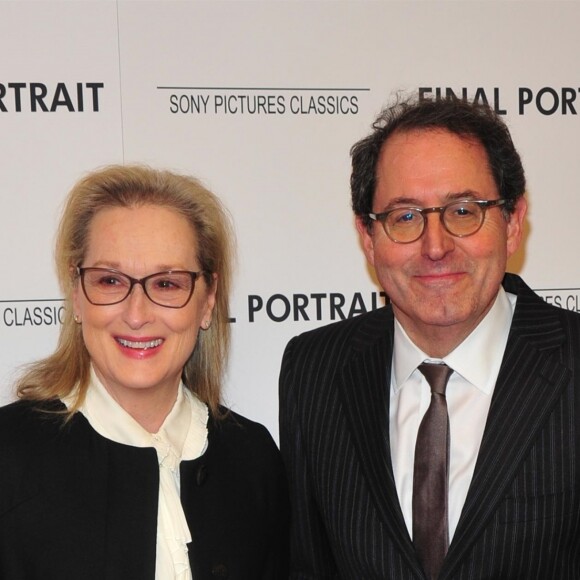 Meryl Streep et Michael Barker à l'avant-première de 'Final Portrait' au musée Solomon R. Guggenheim à New York, le 22 mars 2018.