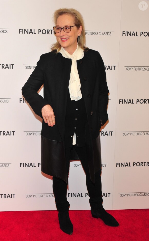 Meryl Streep à l'avant-première de 'Final Portrait' au musée Solomon R. Guggenheim à New York, le 22 mars 2018.