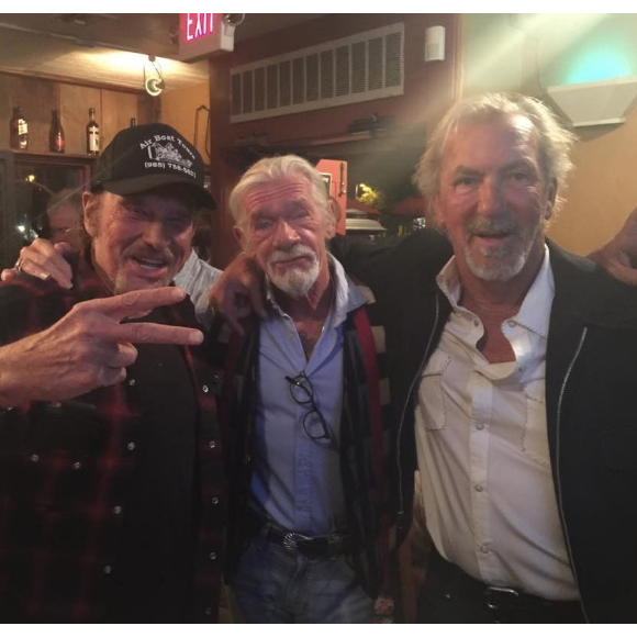 Johnny Hallyday et Pierre Billon en plein road trip à travers les Etats-Unis - Escale à Monument Valley, le 25 septemnbre 2016.