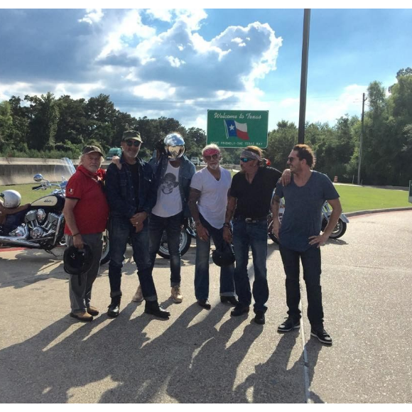 Johnny Hallyday et sa bande, dont Pierre Billon, en plein road trip à travers les Etats-Unis - Arrivée au Texas, il y a une semaine, 16 septembre 2016.