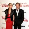 Johnny Hallyday et sa femme Laeticia - Avant-première de 'Salaud on t'aime' à l'UGC Normandie sur les Champs-Elysées à Paris le 31 mars 2014.