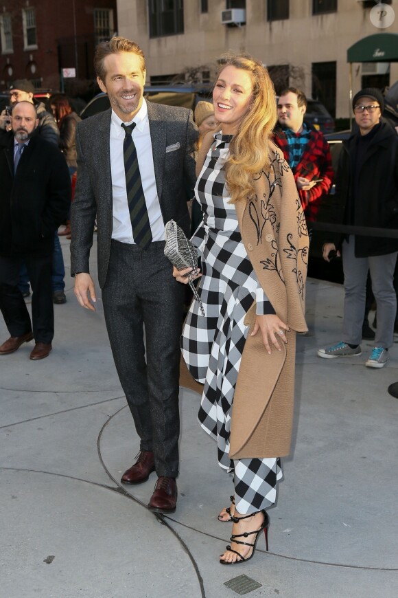 Blake Lively et son mari Ryan Reynolds arrivent à la première de 'Final Portrait' au musée Solomon R. Guggenheim à New York, le 22 mars 2018.