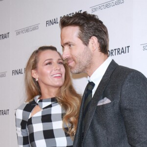 Blake Lively et son mari Ryan Reynolds à la première de 'Final Portrait' au musée Solomon R. Guggenheim à New York, le 22 mars 2018.