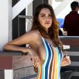 Exclusif - Nabilla Benattia en pleine séance photo sexy sur une plage à Miami. Le 13 mars 2018.