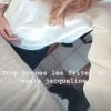 Camille Cerf dément être enceinte sur Instagram, lundi 9 avril 2018.