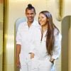 Stromae, sa femme Coralie Barbier (enceinte) et son frère Luc Junior Tam (directeur artistique) sont venus présenter au Bon Marché la 5 ème collection deq vêtements de leur marque Moseart. Une collection unisexe dont les imprimés s'inspirent de l'art déco et de l'art nouveau qui ont façonné Bruxelles où ils vivent. Ils proposent également une ligne dédiée à la maison. Paris le 6 avril 2018
