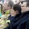 La princesse héritière Victoria de Suède, bouleversée, et son mari le prince Daniel ont assisté le 7 avril 2018 à Stockholm dans le parc du Kungsträdgarden à un concert commémoratif en hommage aux victimes de l'attentat au camion-bélier perpétré un an plus tôt, le 7 avril 2017, dans la rue piétonne Drottninggatan.