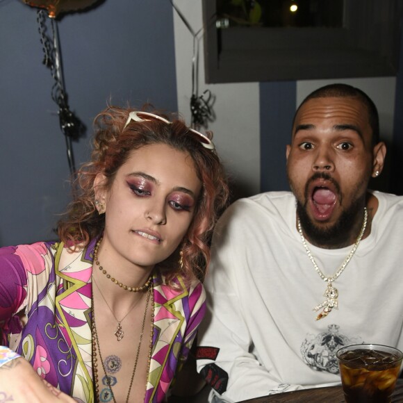 Paris Jackson et Chris Brown à l'HYDE SUNSET à Los Angeles. Le 6 avril 2018.