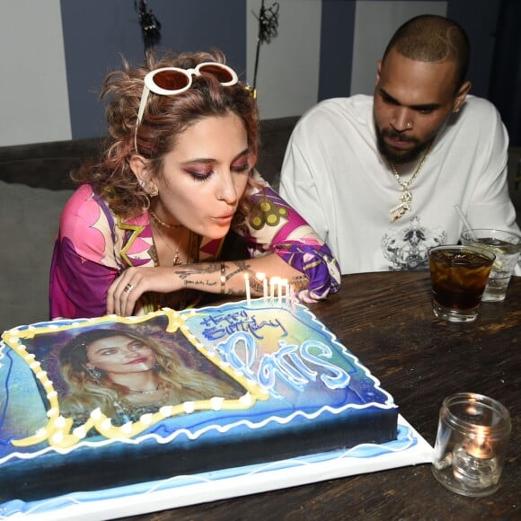 Exclusive - Paris Jackson et Chris Brown à l'HYDE SUNSET à Los Angeles. Le 6 avril 2018.