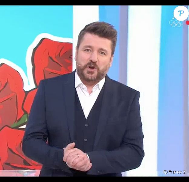 Bruno Guillon lors de sa première en tant qu'animateur des "Z'amours" sur France 2. Le 1er février 2018.