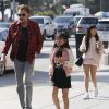 Johnny Hallyday avec sa femme Laeticia, leurs filles Jade et Joy, à Santa Monica, le 1er avril 2017.