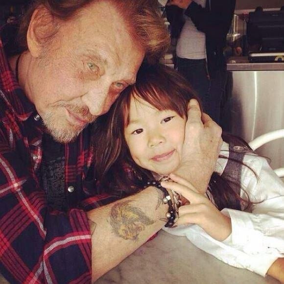 Johnny Hallyday avec sa fille Joy sur Instagram, le 27 juillet 2014.