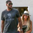 Khloe Kardashian et son nouveau compagnon Tristan Thompson sont allés déjeuner au restaurant Benihana à Los Angeles, le 5 juillet 2017.