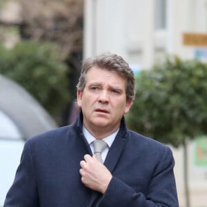 Exclusif - Arnaud Montebourg lors des obsèques de l'avocat Thierry Lévy en l'église Notre-Dame de l'Assomption de Passy à Paris, le 3 février 2017.