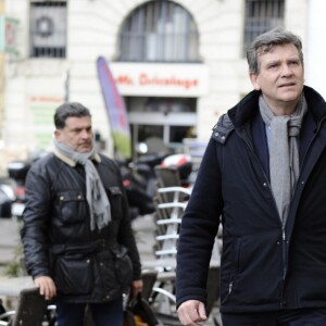 Le candidat à la primaire de la gauche Arnaud Montebourg lors de son déplacement à Marseille, le 20 janvier 2017. © Eric Etten/Bestimage