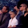 Beyoncé et Jay-Z ont été rappelés à l'ordre par leur fille Blue Ivy lors de la 60ème soirée annuelle des Grammy Awards au Madison Square Garden à New York, le 28 janvier 2018.