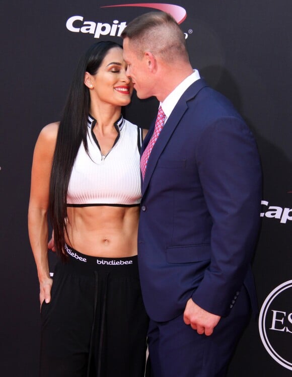 John Cena et sa compagne Nikki Bella à la soirée des "ESPYS Awards" au Microsoft Theatre à Los Angeles, le 12 juillet 2017. © AdMedia via Zuma Press/Bestimage