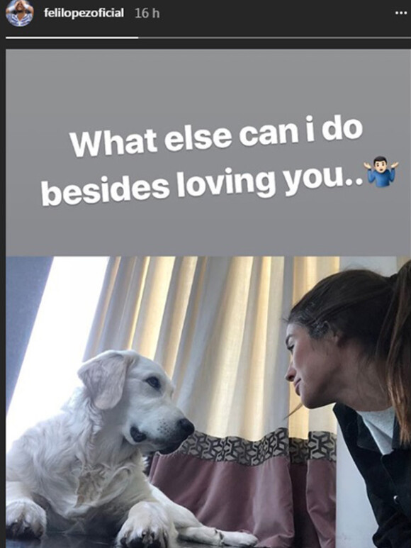 Feliciano Lopez adresse une déclaration d'amour à sa compagne Sandra Gago sur Instagram. Avril 2018. 