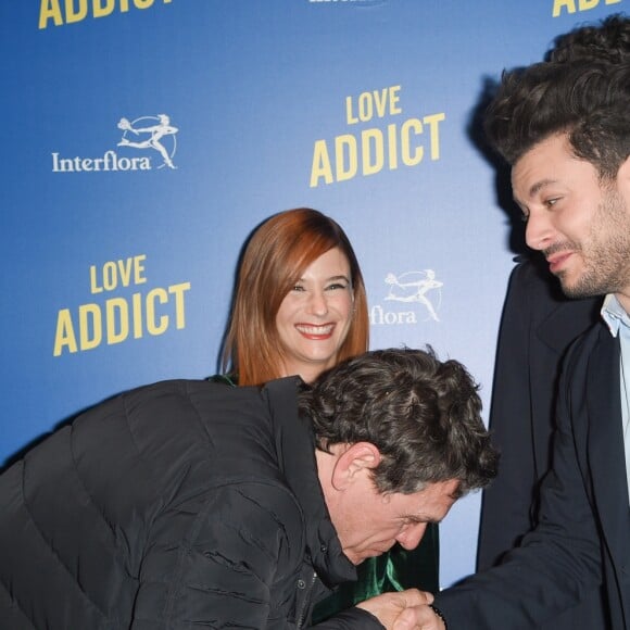 Marc Lavoine, Mélanie Bernier et Kev Adams - Avant-première du film "Love Addict" au cinéma Gaumont Champs-Elysées Marignan à Paris, le 16 avril 2018. © Coadic Guirec/Bestimage