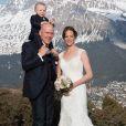 Didier Cuche le jour de son mariage avec  Manuela Fanconi , avec son fils Noé. Facebook, le 1er avril 2017.