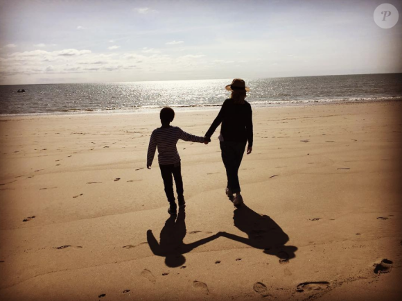 Emmanuelle Béart et son fils Surifel. Instagram, avril 2018