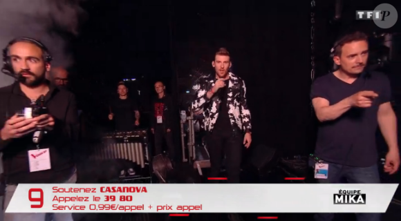 Casanova lors du deuxième live de "The Voice 7" (TF1) samedi 28 avril 2018.