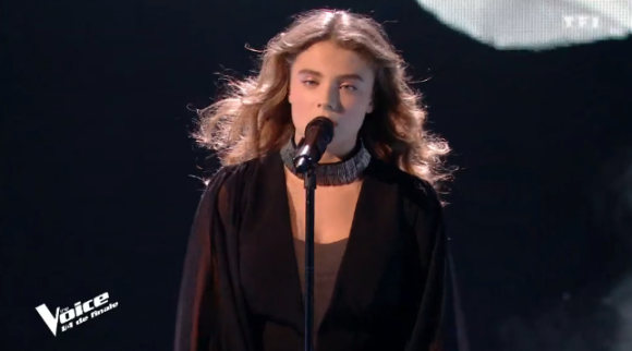 Maëlle lors du deuxième live de "The Voice 7" (TF1) samedi 28 avril 2018.