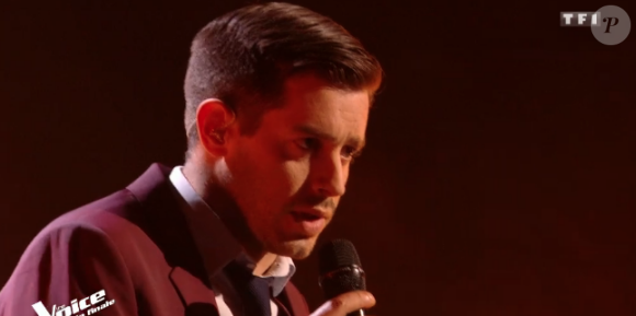 Edouard Edouard lors du deuxième live de "The Voice 7" (TF1) samedi 28 avril 2018.