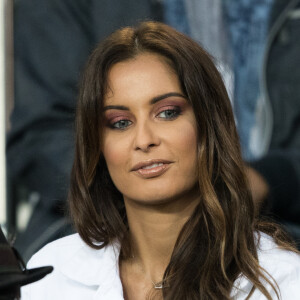 Malika Ménard dans les tribunes du Parc des Princes lors du match du Paris Saint-Germain (PSG) contre l'En Avant Guingamp (EAG) à Paris, le 29 avril 2018 (score final : 2-2). © Cyril Moreau/Bestimage