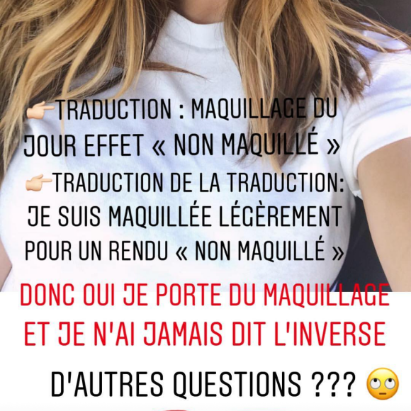 Caroline Receveur répond aux critiques sur son physique, Insta Story, 3 mai 2018
