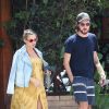 Kate Hudson enceinte et son compagnon Danny Fujikawa sont allés diner en amoureux à Brentwood, le 6 mai 2018.