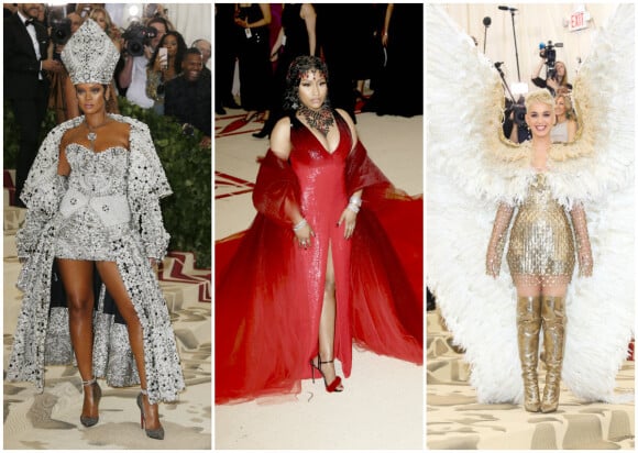 Rihanna, Nicki Minaj et Katy Perry au Met Gala à New York, le 7 mai 2018. © Charles Guerin / Bestimage