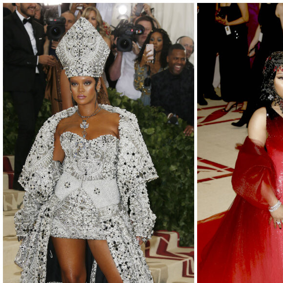 Rihanna, Nicki Minaj et Katy Perry au Met Gala à New York, le 7 mai 2018. © Charles Guerin / Bestimage