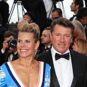 Laura Tenoudji et Christian Estrosi - Montée des marches du film "Everybody Knows" lors de la cérémonie d'ouverture du 71ème Festival International du Film de Cannes. Le 8 mai 2018