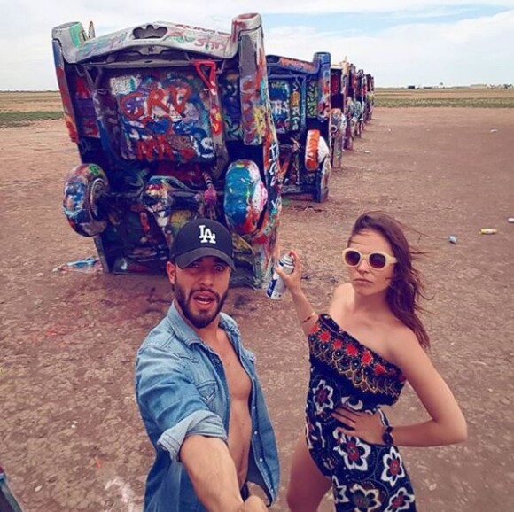 Dounia Coesens et Marwan Berreni sur la route 66, Instagram, mai 2018