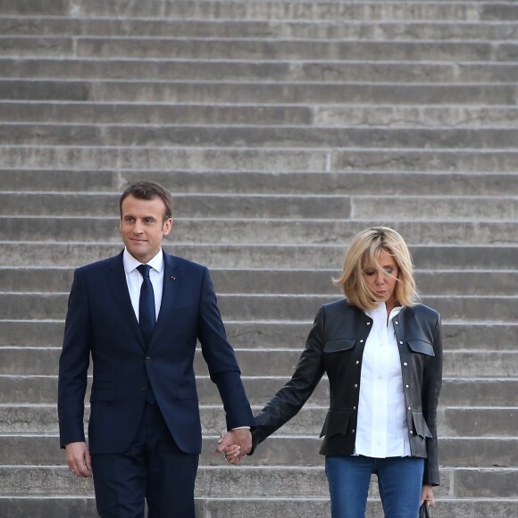 Le président de la République Emmanuel Macron et sa femme la Première Dame Brigitte Macron (Trogneux) arrivent au palais de Chaillot, à Paris, France, le 15 avril 2018. © Dominique Jacovides/Bestimage