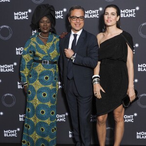 Khadja Nin, Nicolas Baretzki, CEO de Montblanc, Charlotte Casiraghi - Photocall du dîner Montblanc organisé par C. Casiraghi pour le lancement de la collection 'Les Aimants" à la Villa La Favorite à Cannes 16 mai 2018. © Olivier Borde/Bestimage