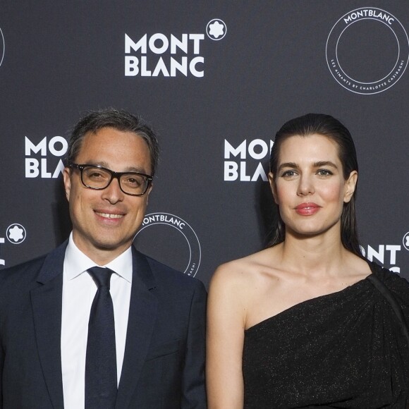 Nicolas Baretzki, CEO de Montblanc, Charlotte Casiraghi - Photocall du dîner Montblanc organisé par C. Casiraghi pour le lancement de la collection 'Les Aimants" à la Villa La Favorite à Cannes 16 mai 2018. © Olivier Borde/Bestimage