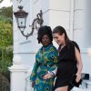Khadja Nin, Charlotte Casiraghi - Photocall du dîner Montblanc organisé par C. Casiraghi pour le lancement de la collection 'Les Aimants" à la Villa La Favorite à Cannes 16 mai 2018.